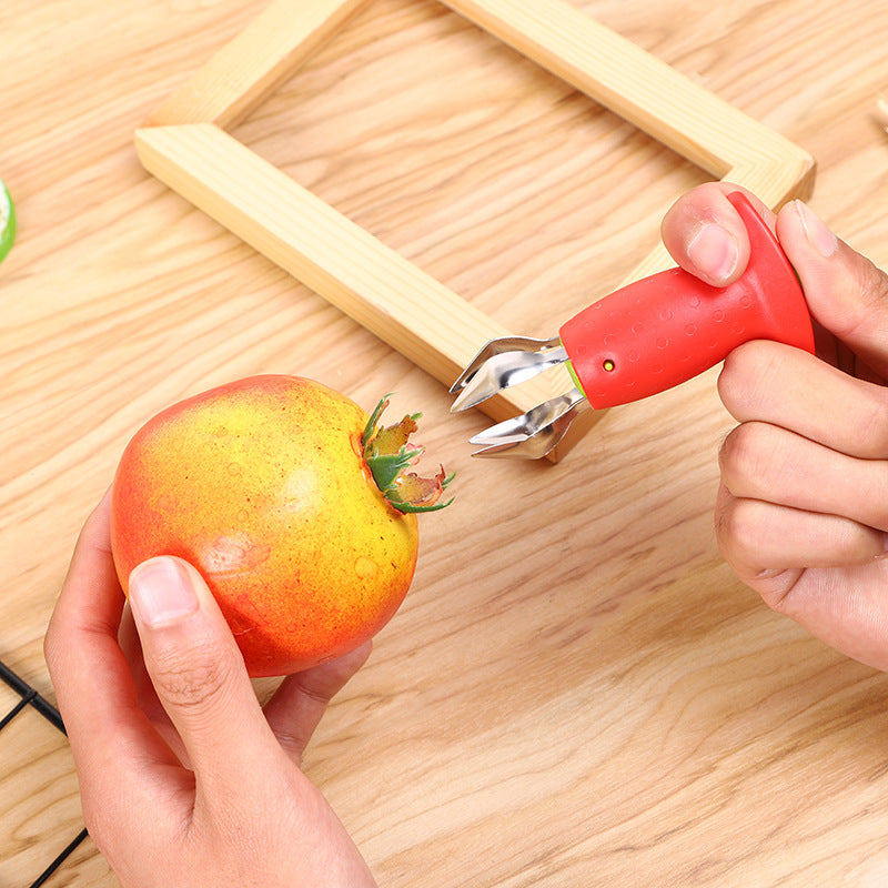 Strawberry Stem Remover Metal Plastic Fruit Leaf Remover Tomato Stalks