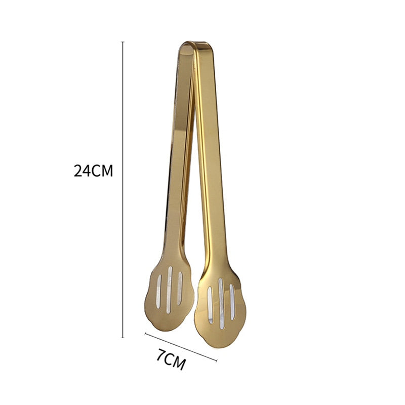 Gold BBQ Food Tongs Steak Clip