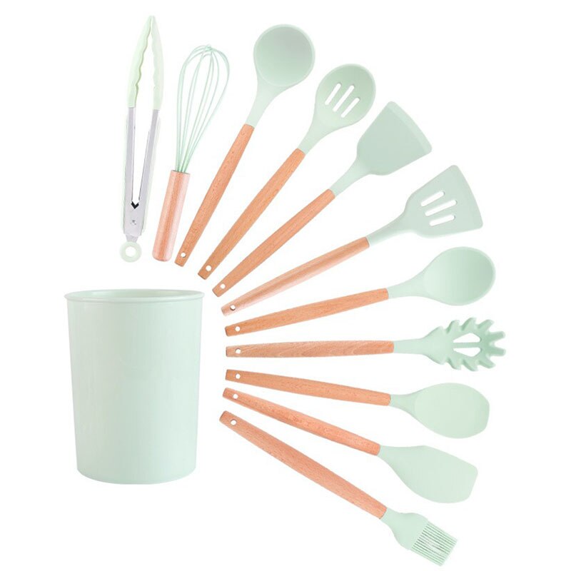 Green Silicone Utensils Kitchen Utensil Set