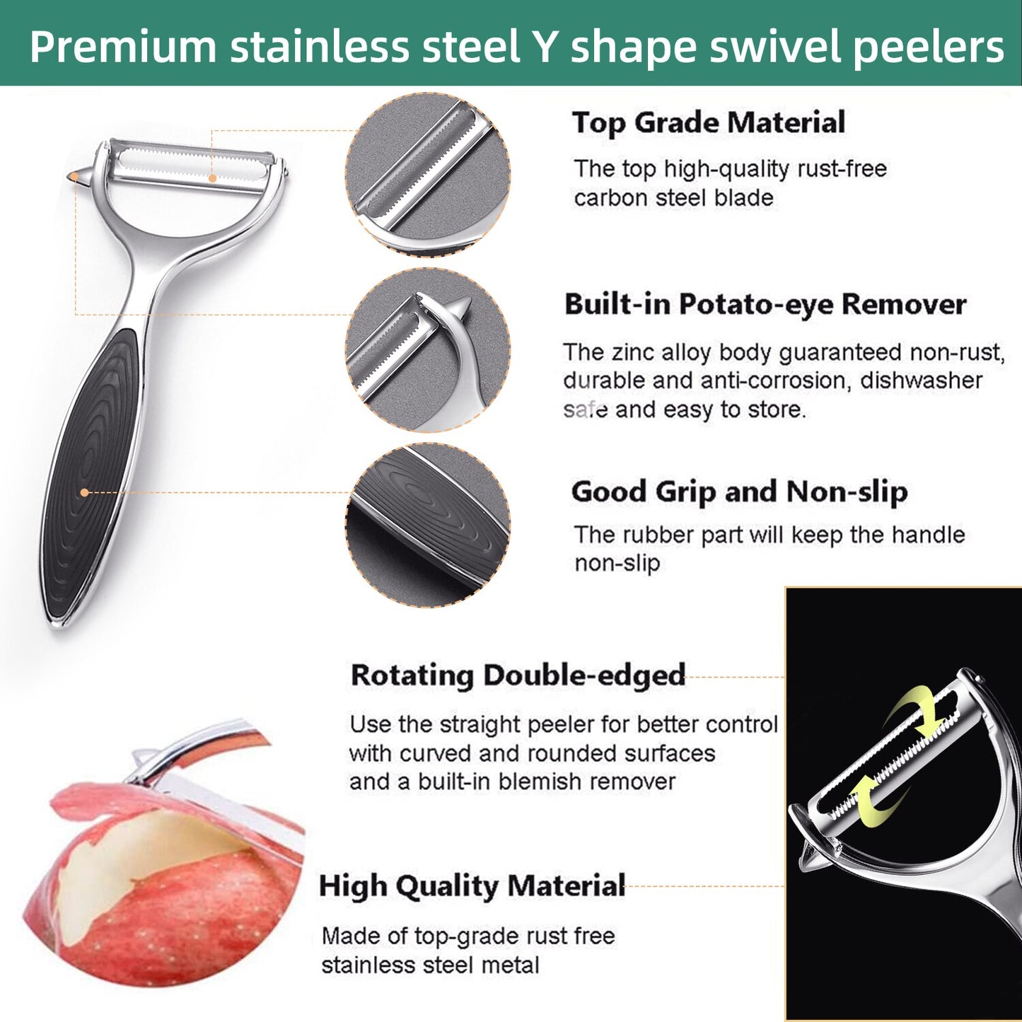 Vegetable Fruit Potato Peeler Stainless Steel Sharp