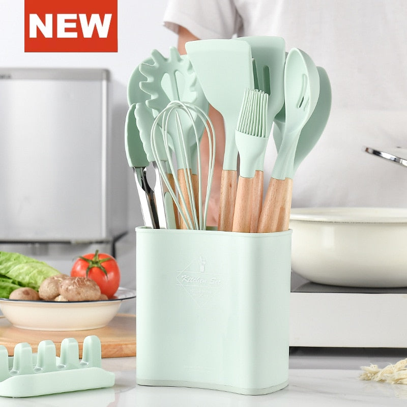 13Pcs Silicone Cooking Utensils Set Non-Stick