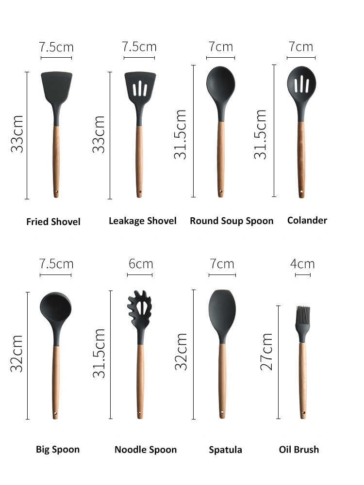 Silicone Cooking Utensils kitchen Accessories Set