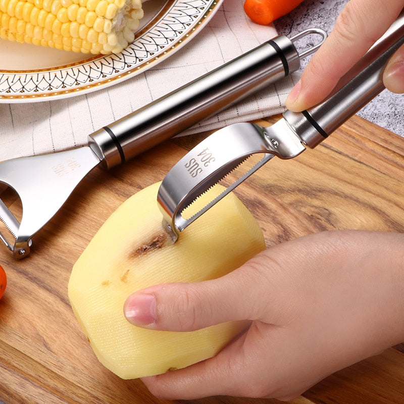 Stainless Steel Peeler Fruit Vegetable Double Blades Practical Durable