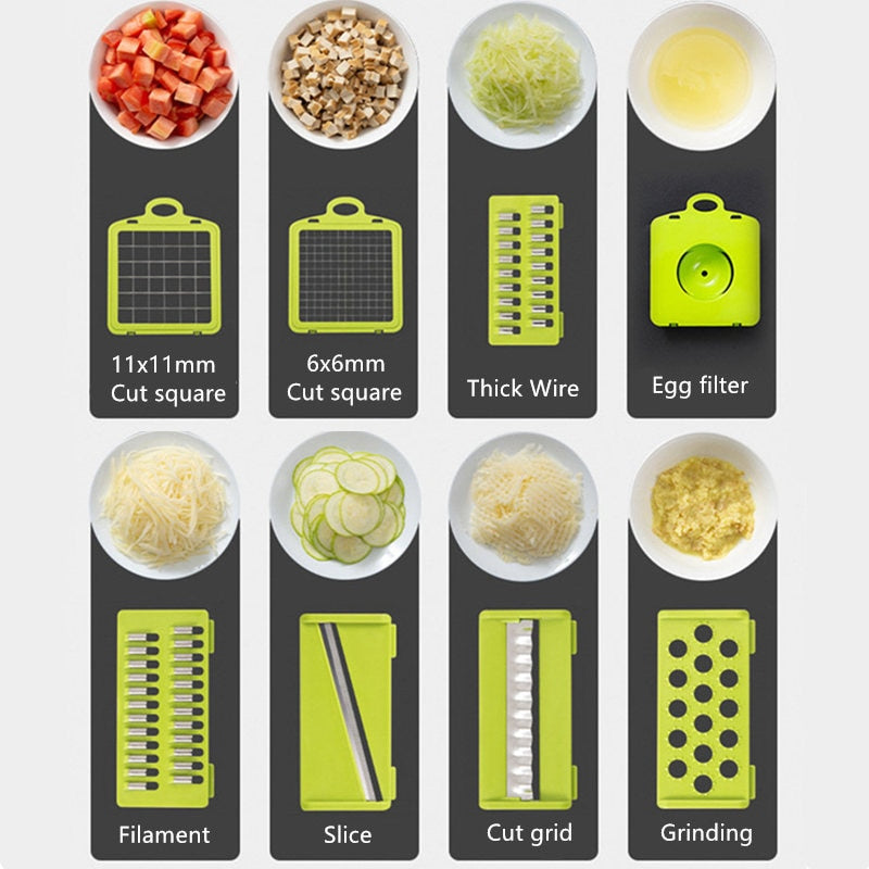 Vegetable Cutter Fruit Slicer Grater Shredders Drain
