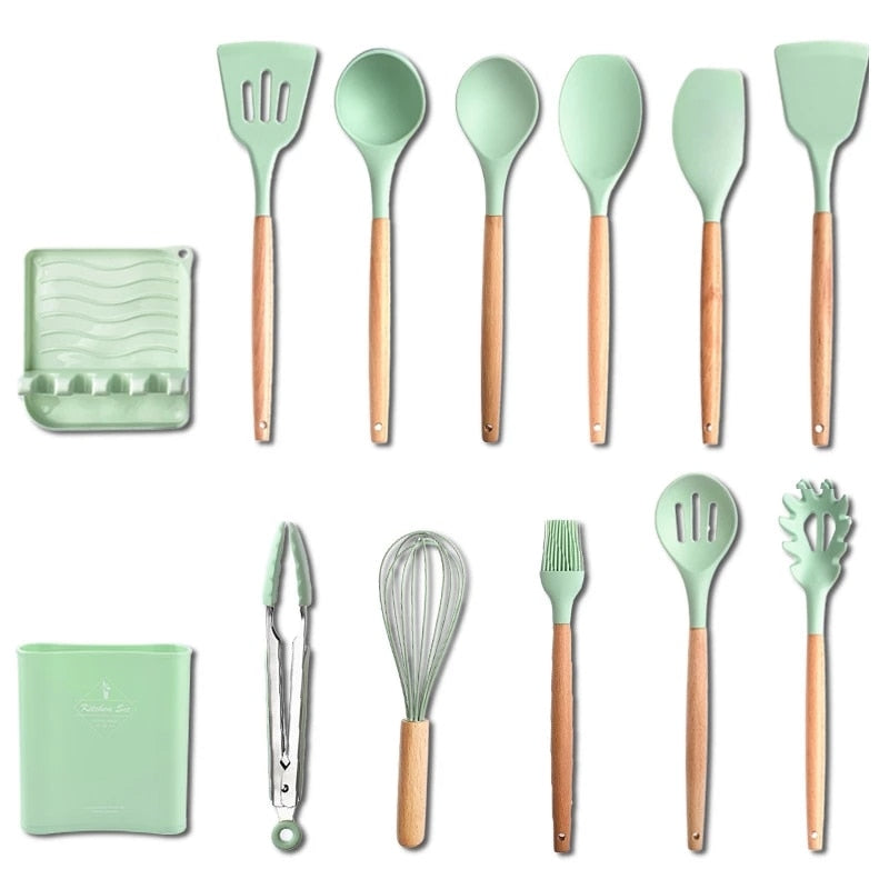 13Pcs Silicone Cooking Utensils Set Non-Stick