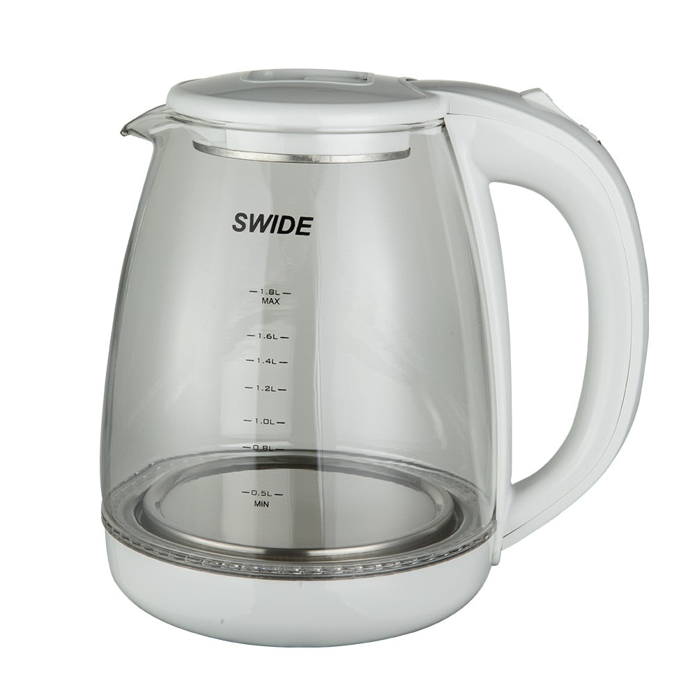 1800ml Portable Electric Kettles Glass Cup Make Tea