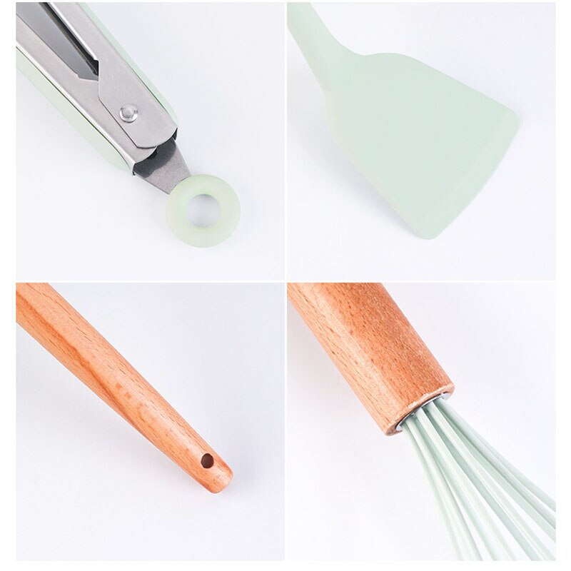 Green Silicone Utensils Kitchen Utensil Set