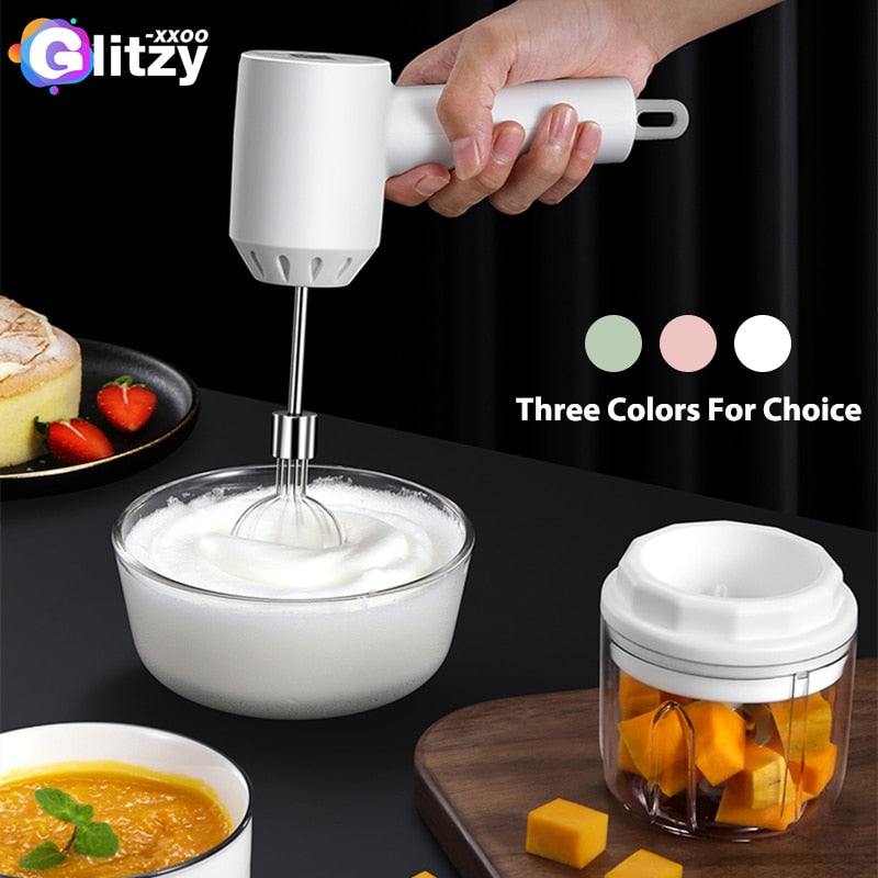 Mini Food Chopper Whisk Beater