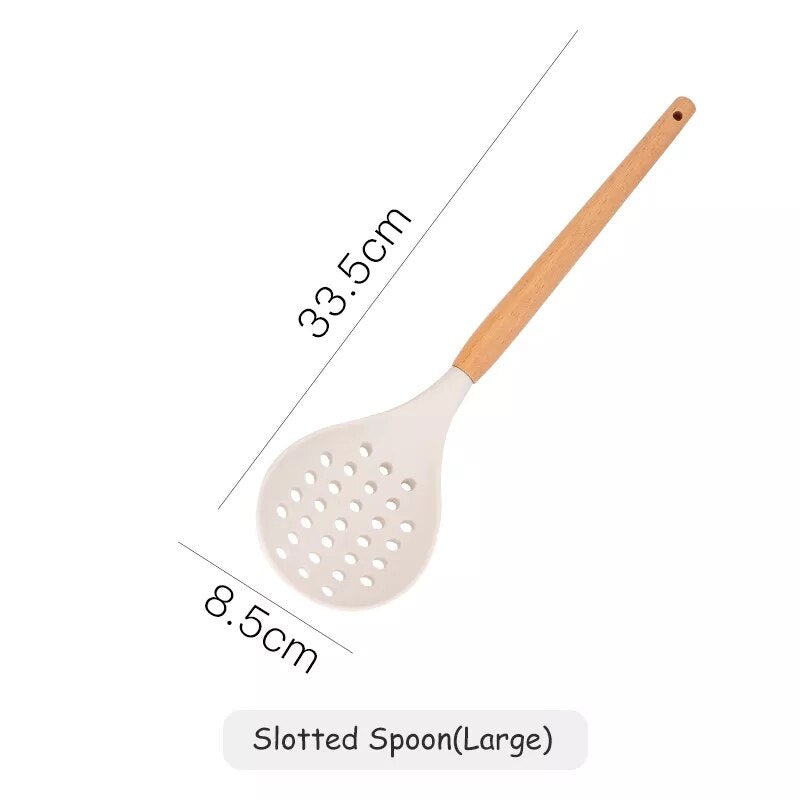 Silicone Wooden Handle Non-Stick Spatula