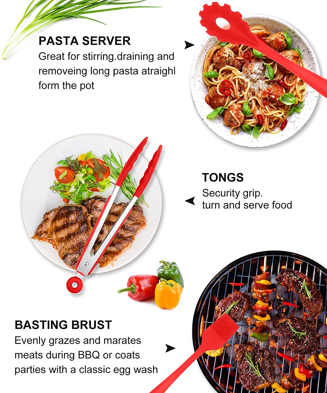 Silicone Cooking Utensils Set Non-Stick Spatula