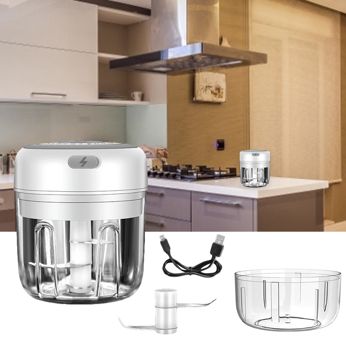 Electric Mini Garlic Chopper USB Rechargeable