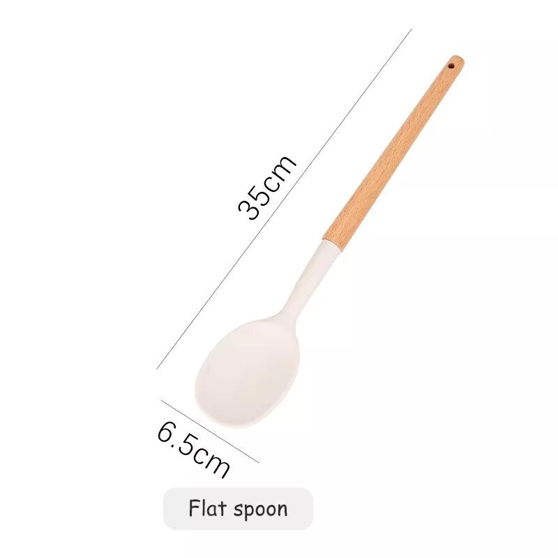 Silicone Wooden Handle Non-Stick Spatula