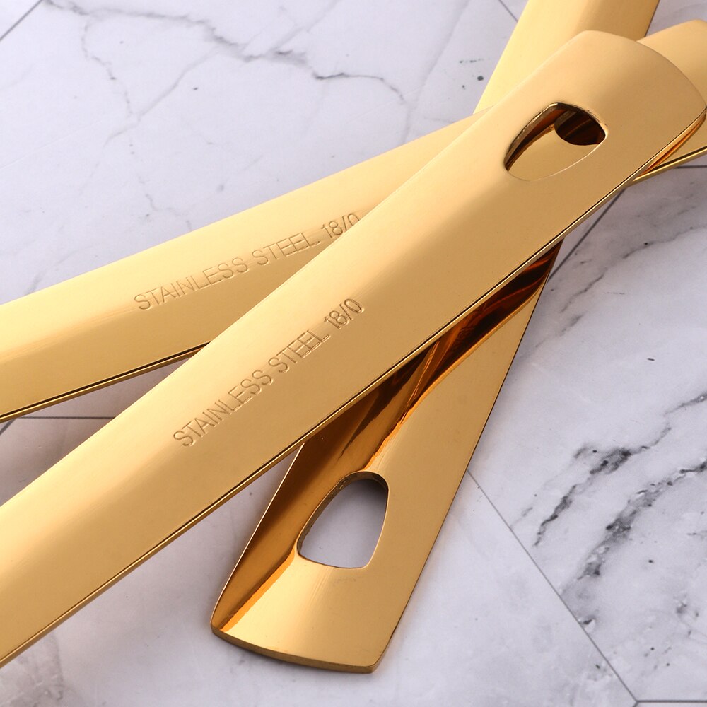 Gold Stainless Steel Long Soup Spoon Cooking