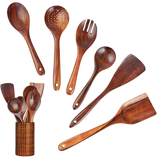 Kitchen Utensils Wooden Cooking Set