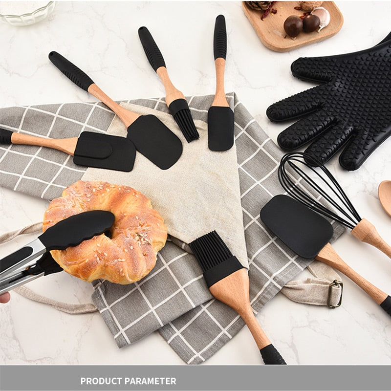 Silicone Wood Turner Spatula Brush