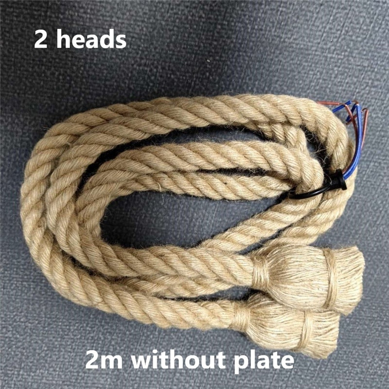 Hemp Rope Lights Vintage Retro Loft Hanging Lamp