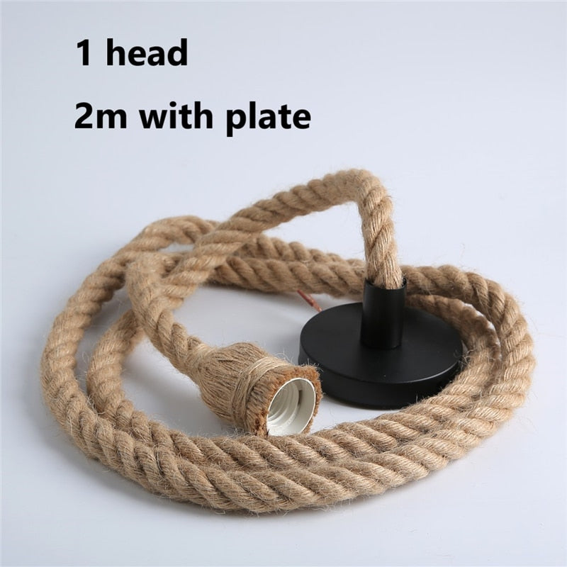 Hemp Rope Lights Vintage Retro Loft Hanging Lamp
