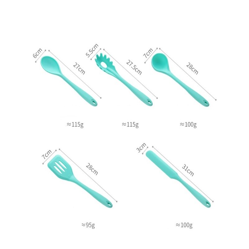 5 Piece Silicone Large Spatula Set