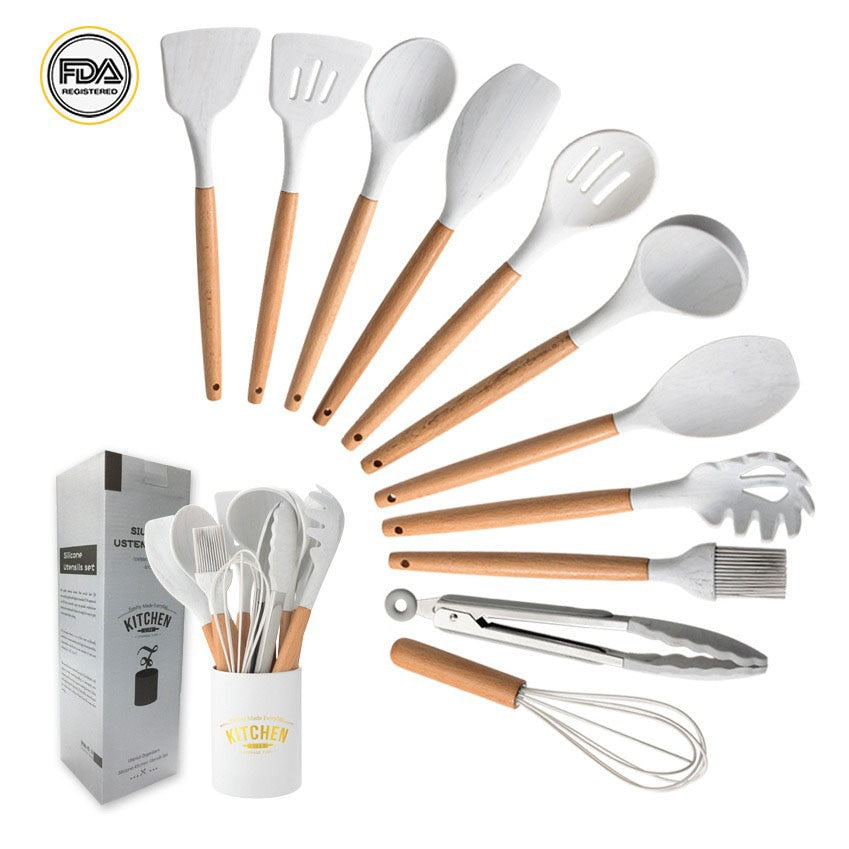Silicone Utensils Set Non-Stick Spatula