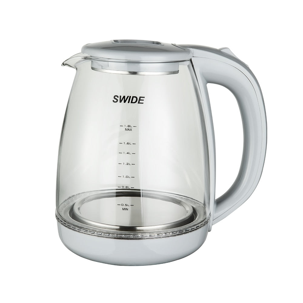 1800ml Portable Electric Kettles Glass Cup Make Tea