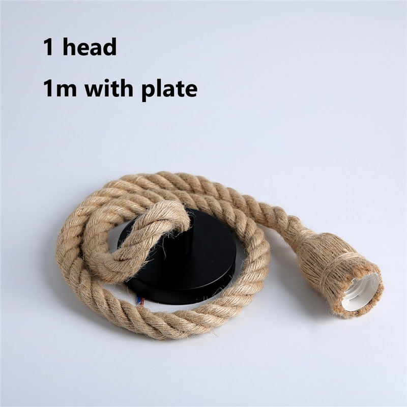 Hemp Rope Lights Vintage Retro Loft Hanging Lamp