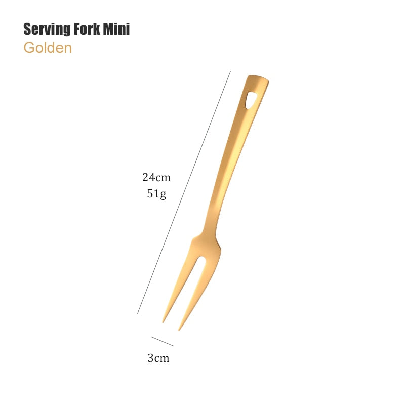 Gold Stainless Steel Long Soup Spoon Cooking