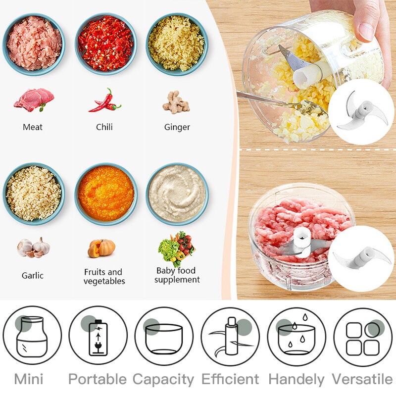 Garlic Chopper USB Charging Ginger Masher