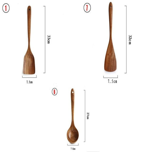 Kitchen Utensils Wooden Cooking Set