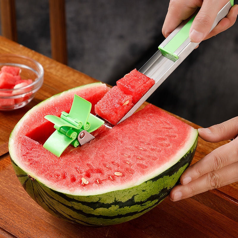 Watermelon Cubes Slicer Cutter Stainless Steel Rotate