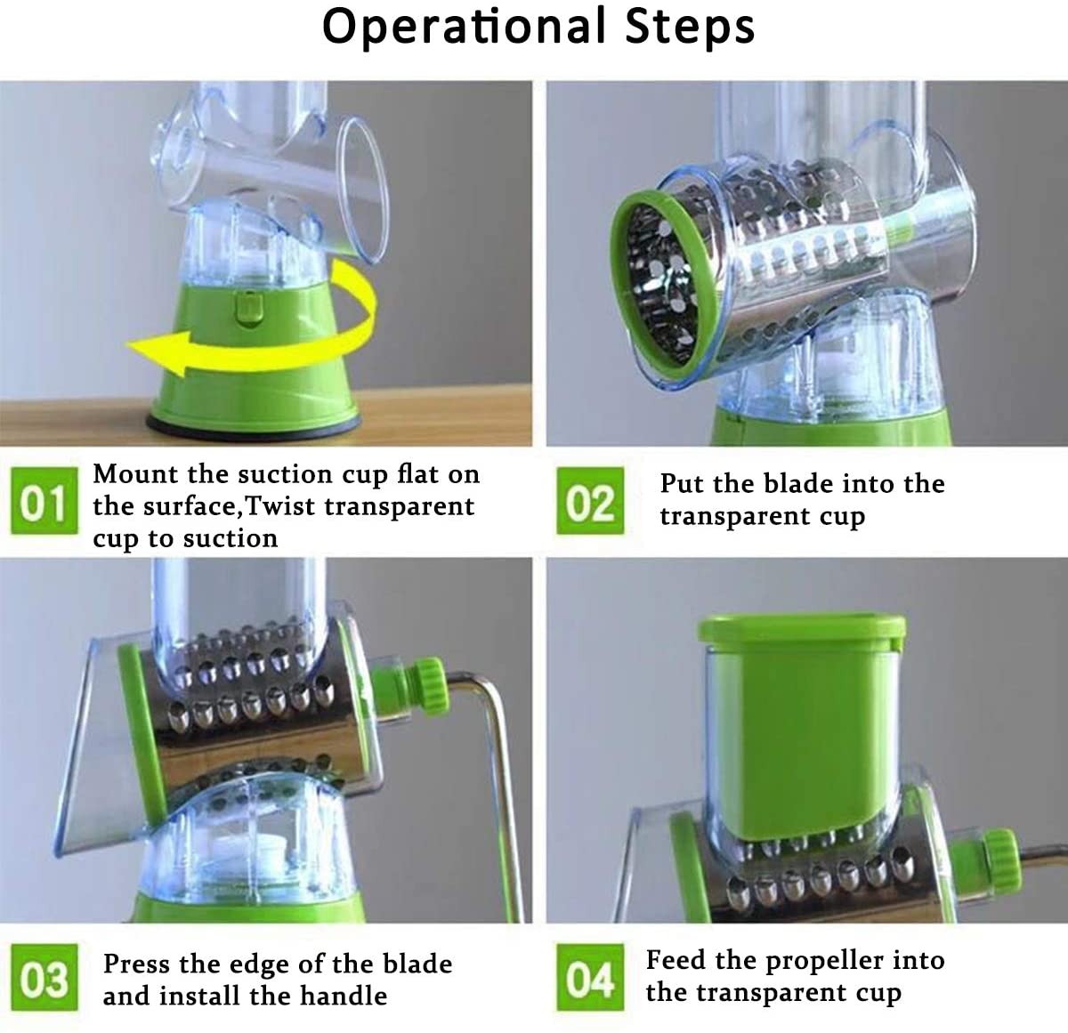 Multifunctional rotating vegetable grater