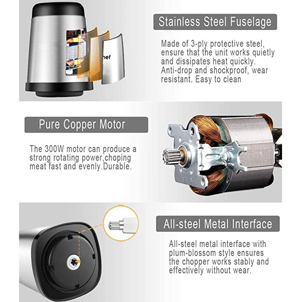 Stainless Steel Electric Chopper Grinder