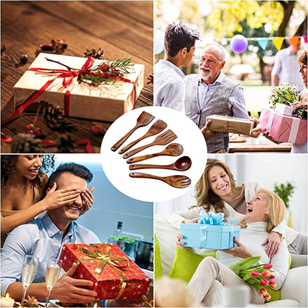 Kitchen Utensils Wooden Cooking Set