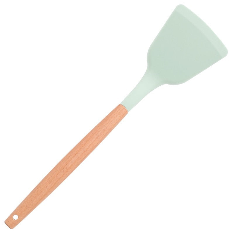 Green Silicone Utensils Kitchen Utensil Set