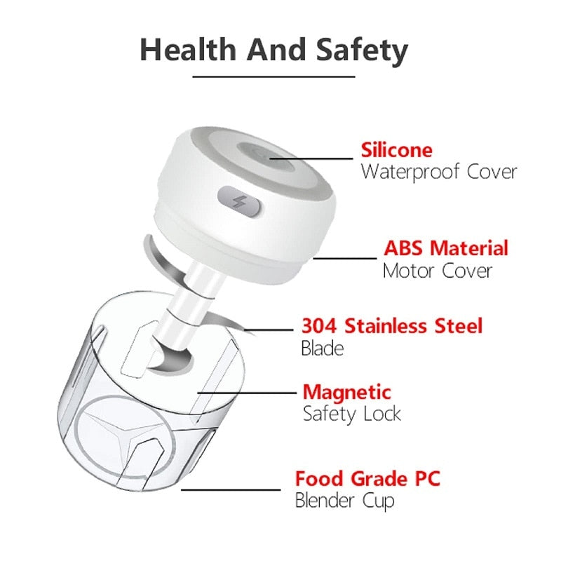 Electric Garlic Masher Sturdy Durable Mini Chopper