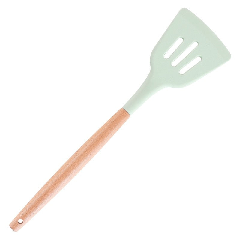 Green Silicone Utensils Kitchen Utensil Set