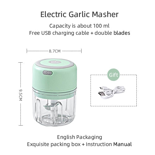 Mini Electric Garlic Chopper USB Charging Ginger