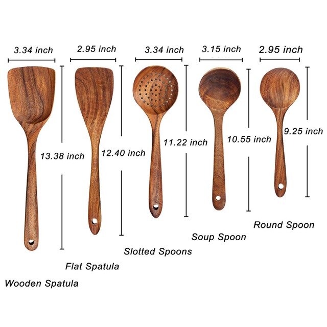 Kitchen Utensils Wooden Cooking Set