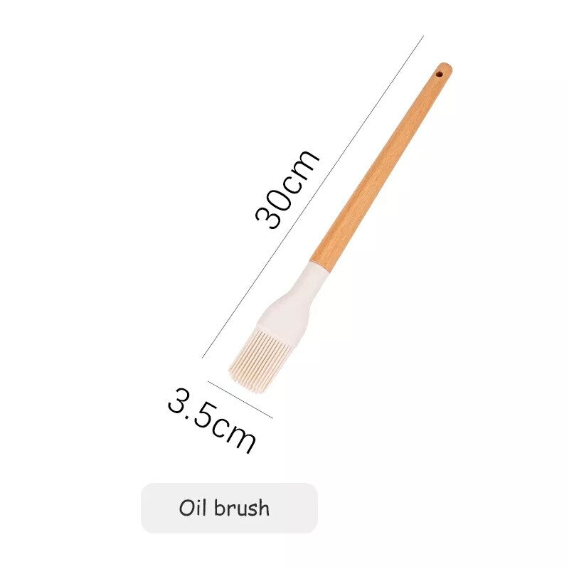 Silicone Wooden Handle Non-Stick Spatula