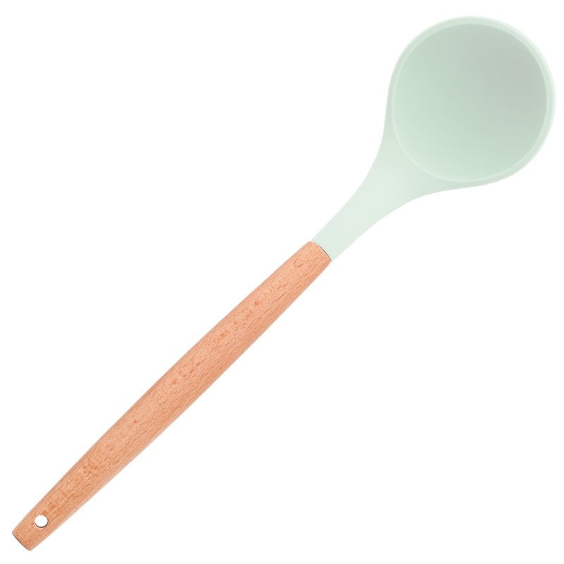 Green Silicone Utensils Kitchen Utensil Set