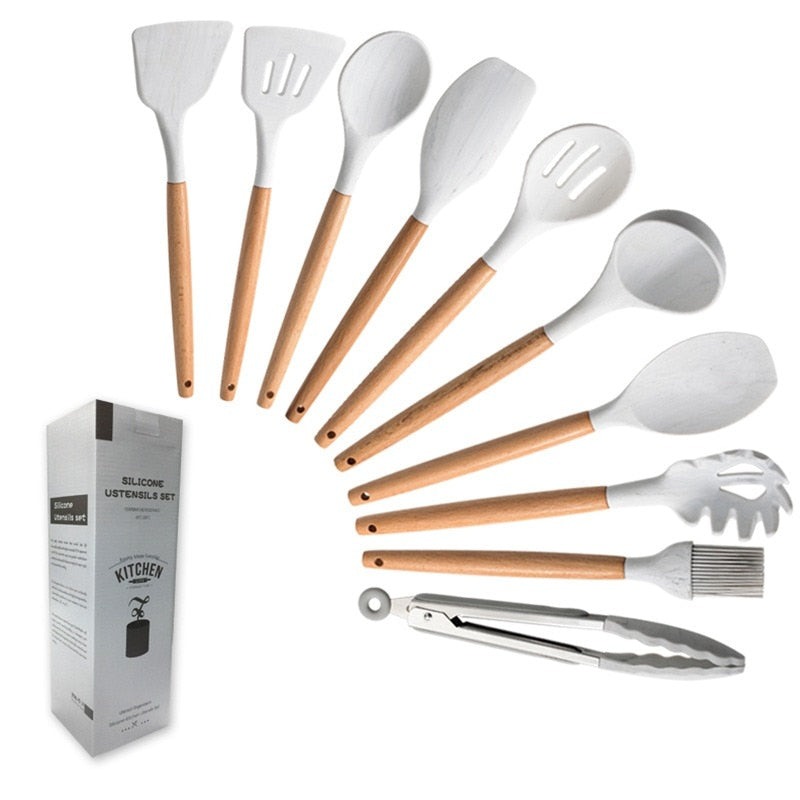 Silicone Utensils Set Non-Stick Spatula