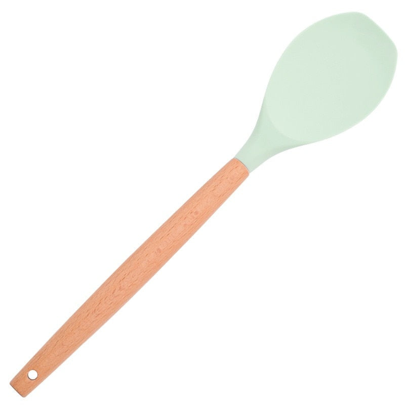 Green Silicone Utensils Kitchen Utensil Set