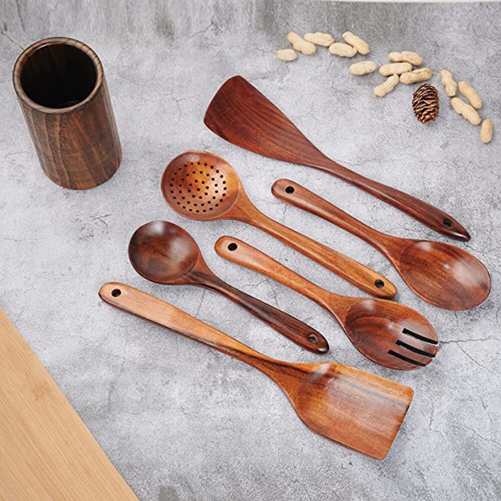 Kitchen Utensils Wooden Cooking Set