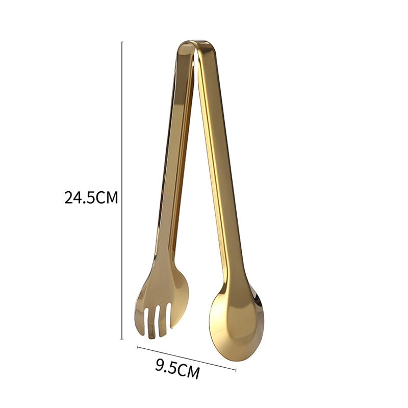 Gold BBQ Food Tongs Steak Clip
