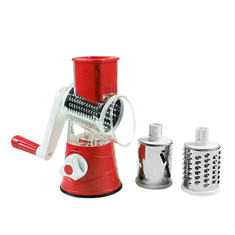 Multifunctional rotating vegetable grater