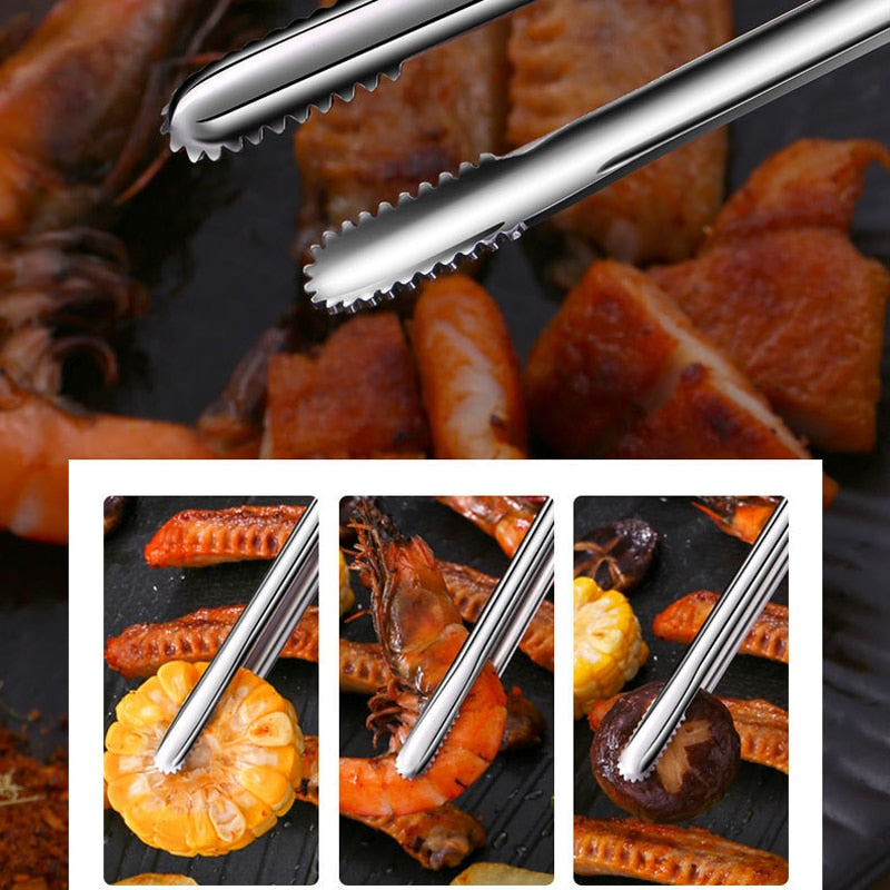 New Stainless Steel Grill Tongs Cooking Utensils
