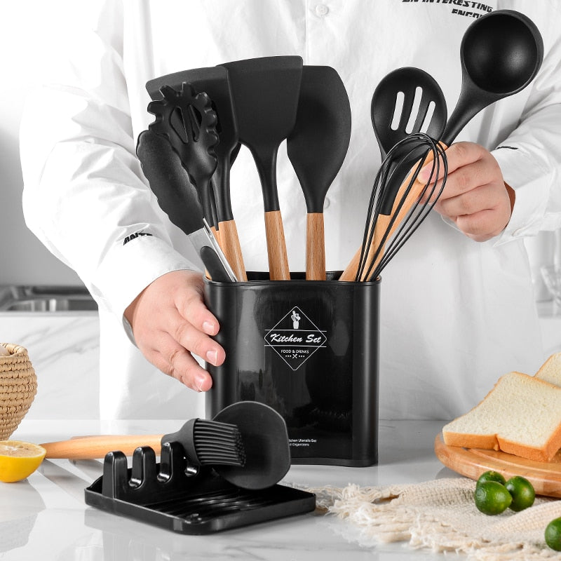 13Pcs Silicone Cooking Utensils Set Non-Stick