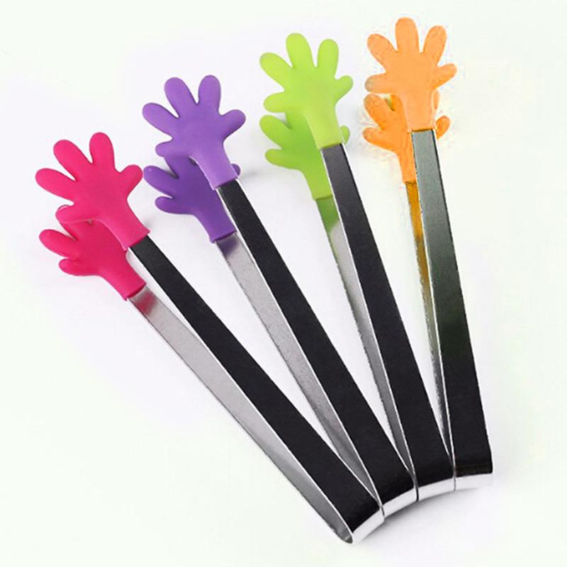 Small Palm Silicone Food Tongs Utensil