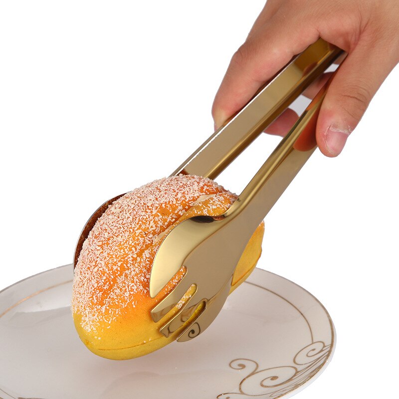 Gold BBQ Food Tongs Steak Clip