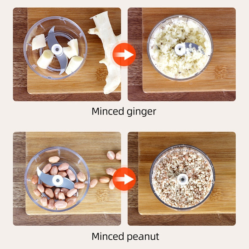 Electric Kitchen Chopper Garlic Masher Meat Grinder