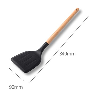 Silicone Wooden Handle Non-Stick Spatula